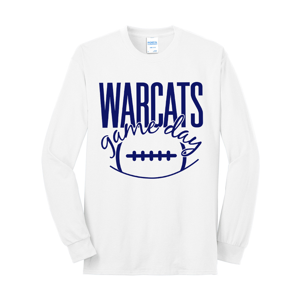 Warcats Football Cheer Unisex Long Sleeve Core Blend T Shirt - White