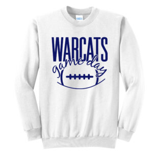 Warcats Football Cheer Unisex Core Fleece Crewneck Sweatshirt – White