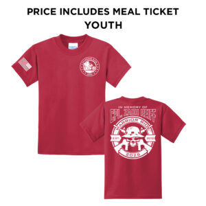02. Warrior Ride 2026 Distressed Print Youth Short Sleeve Tee-Red