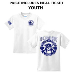 04. Warrior Ride 2026 Distressed Print Youth Short Sleeve Tee-White
