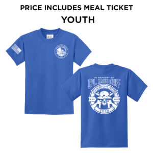 06. Warrior Ride 2026 Distressed Print Youth Short Sleeve Tee-Royal