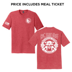 07. Warrior Ride 2026 Distressed Print Triblend Short Sleeve Tee-Red Frost