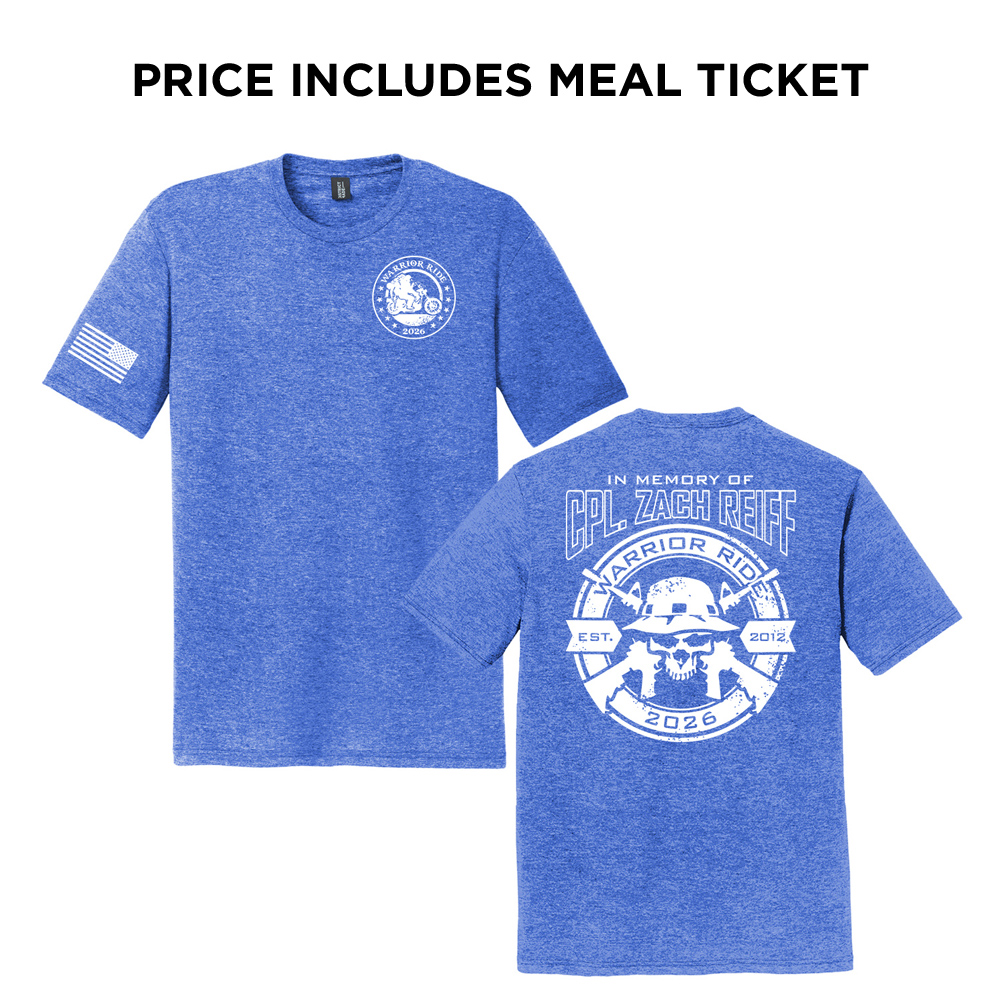 09. Warrior Ride 2026 Distressed Print Triblend Short Sleeve Tee-Royal Frost
