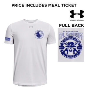 11. Warrior Ride 2026 Distressed Print Under Armour Tech Tee-White