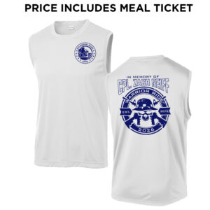 14. Warrior Ride 2026 Distressed Print Performance Sleeveless Tee-White