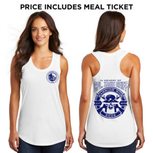 17. Warrior Ride 2026 Distressed Print Women’s Triblend Racerback Tank-White