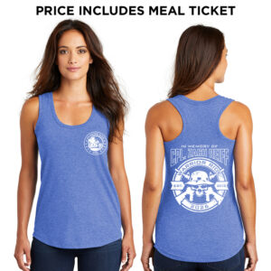 18. Warrior Ride 2026 Distressed Print Women’s Triblend Racerback Tank-Royal Frost