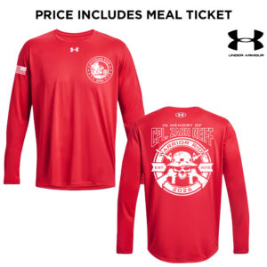 22. Warrior Ride 2026 Distressed Print Under Armour Long Sleeve Tech Tee-Red