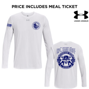 23. Warrior Ride 2026 Distressed Print Under Armour Long Sleeve Tech Tee-White
