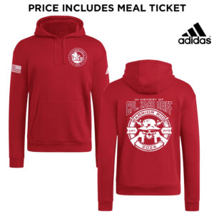 28. Warrior Ride 2026 Distressed Print adidas Fleece Pullover Hooded Sweatshirt-Red