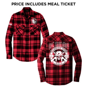 35. Warrior Ride 2026 Distressed Print Plaid Flannel Shirt-Engine Red/Black