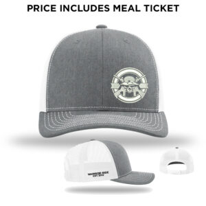 44. Warrior Ride Richardson Snapback Trucker Cap-Grey/White with White and Black Thread