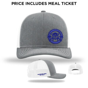45. Warrior Ride Richardson Snapback Trucker Cap-Grey/White with Royal Thread