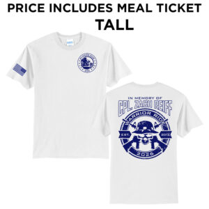 03b. Warrior Ride 2026 Distressed Print TALL Short Sleeve Tee-White