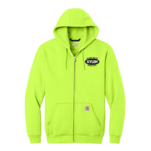 Xylem Carhartt Midweight Hooded Zip Front Sweatshirt Unisex-Brite Lime