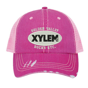 Xylem Washed Herringbone Cotton distressed Twill Trucker Cap-Fuchsia