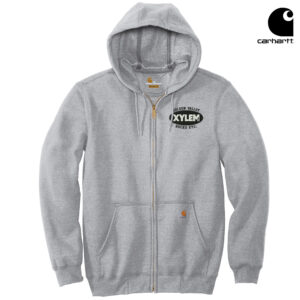 Xylem Carhartt Midweight Hooded Zip Front Sweatshirt Unisex-Heather Grey