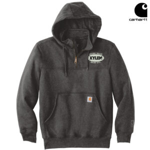Xylem Carhartt Adult Rain Defender Paxton Heavyweight Hooded Zip Mock Sweatshirt-Carbon Heather