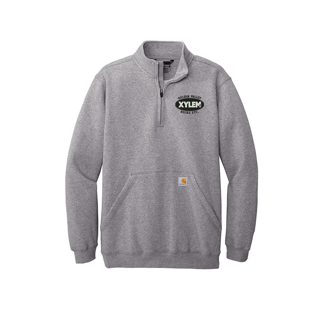 Xylem Carhartt Men Midweight 1/4-Zip Mock Neck Sweatshirt-Heather Grey