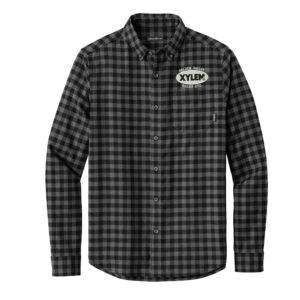 Xylem Eddie Bauer Men Long Sleeve Favorite Flannel Plaid Shirt-Deep Black Mini Buffalo