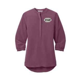 Xylem Port Authority Ladies 3/4-Sleeve Textured Crepe Tunic-Purple Mist