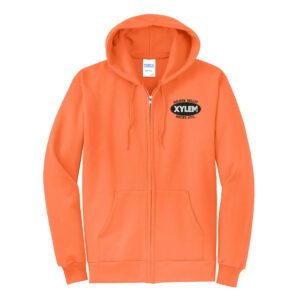 Xylem Unisex Classic Full-Zip Hooded Sweatshirt-Neon Orange