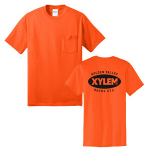 Xylem Unisex Core Blend POCKET TEE-Safety Orange