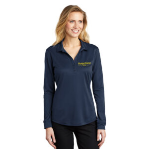 Augustana  Port Authority Ladies Silk Touch Performance Long Sleeve Polo-Navy