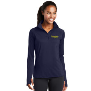 Augustana Ladies Sport-Wick Stretch 1/2 Zip Pullover-True Navy