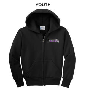 Aldo Youth core fleece full zip hooded sweatshirt – Black