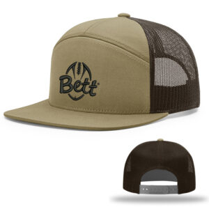 Bett Football Richardson 7 Panel Trucker Cap Tri Color -Pale Khaki Brown