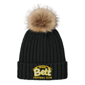 Bett Football Port Authority Faux Fur Pom Beanie – DeepBlack