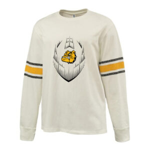Bett Football Pennant HEAVYWEIGHT 8.0 oz. antique white cotton jerseyarchive style printed sleeve stripe -Gold Black