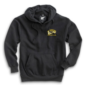 Bett Football White Bear Premium Heavyweight Pocket Hooded Sweatshirt with Zipper – Black