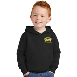 Bett Football Toddler Pullover Hooded Sweatshirt -Black