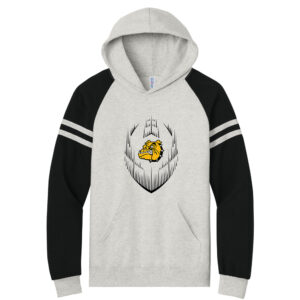 Bett Football Jerzees Unisex NuBlend Varsity Colorblock Hooded Sweatshirt – Oatmeal Heather/Black