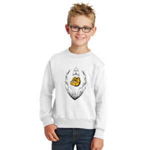 Bett Football Youth Crewneck Sweatshirt – White