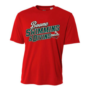 Boone Swim Dive Adult Cooling Performance Tshirt-Red