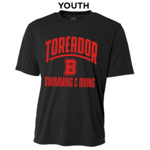Boone Swim Dive YOUTH Cooling Performance Tshirt-Black