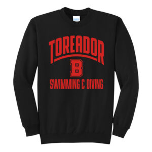Boone Swim Dive Unisex Fleece Crewneck Sweatshirt-Black