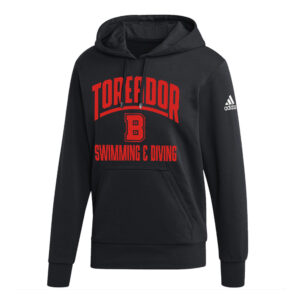 Boone Swim Dive Adidas Fleece Hooded Sweatshirt Unisex-Black