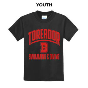 Boone Swim Dive Youth Short Sleeve Tee-Black