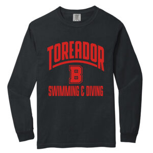 Boone Swim Dive Comfort Colors Unisex Heavyweight Ringspun Long Sleeve Tee-Black