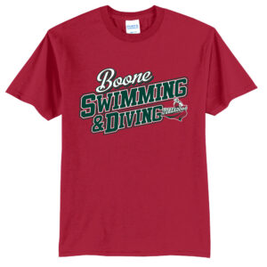 Boone Swim Dive Unisex Short Sleeve Tee-Red