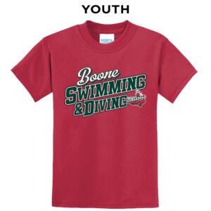 Boone Swim Dive Youth Short Sleeve Tee-Red