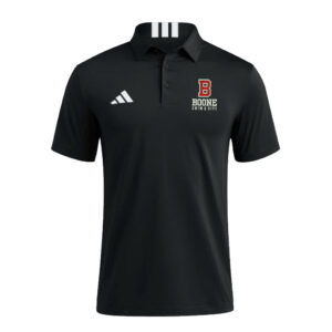 Boone Swim Dive Adidas 3 Stripe short sleeve Polo – Black