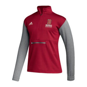 Boone Swim Dive  Adidas Team Issue color block 1/4 zip pullover -Power Red/Grey (S, M, L)