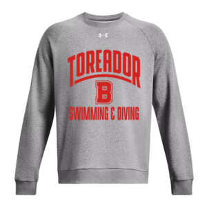 Boone Swim Dive Under Armour UA Rival Fleece Crewneck Sweatshirt-Castlerock (S, M, XL, 2x, 3x)