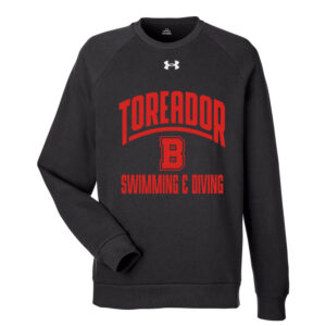 Boone Swim Dive Under Armour UA Rival Fleece Crewneck Sweatshirt-Black (S, 2x, 3x)