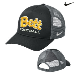 01. Bettendorf HS Football Nike Snapback Mesh Trucker Cap-Black-Dark Grey